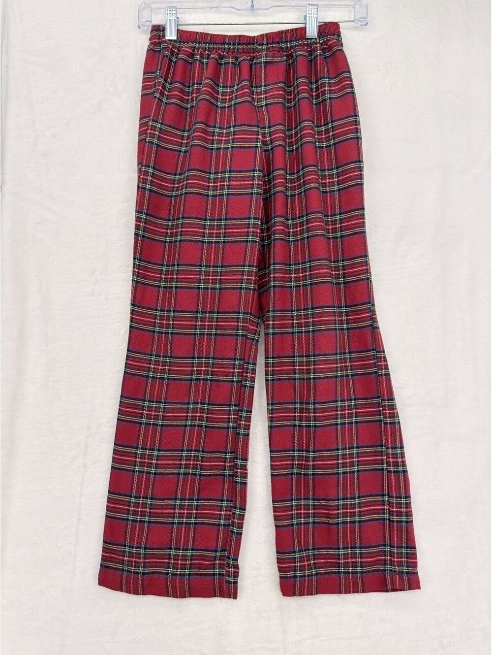 LL Bean Kids Pajama Pants Red Plaid Large Boys Girls